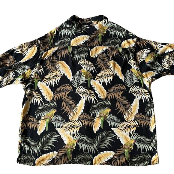 Roundtree & Yorke Mens Carribean/Hawaiian Yellow Canary Palm Leaf AOP Shirt 2X - Picture 2 of 6